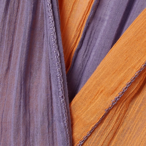 Miguelina Calypso Color-block Cotton-gauze Coverup - Orange - Picture 2 of 8